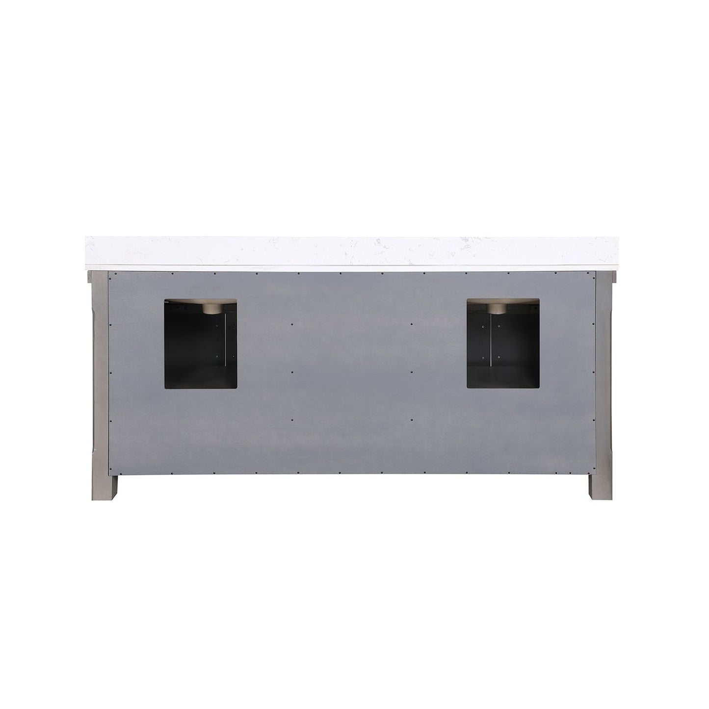 Vinnova Viella 72" Double Sink Bath Vanity In Rust Grey Finish With White Composite Countertop