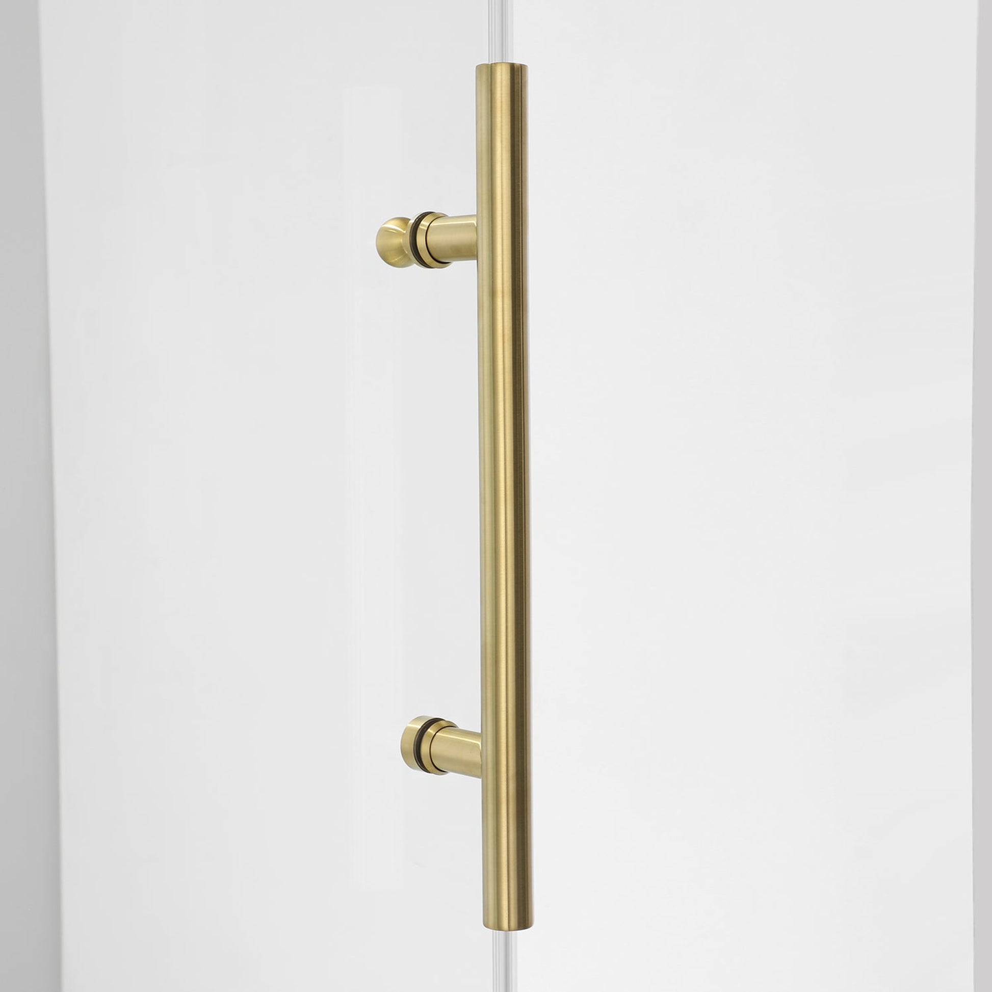 Vinnova Villena 56" x 78" Rectangle Single Sliding Frameless Shower Enclosure in Brushed Gold Finish