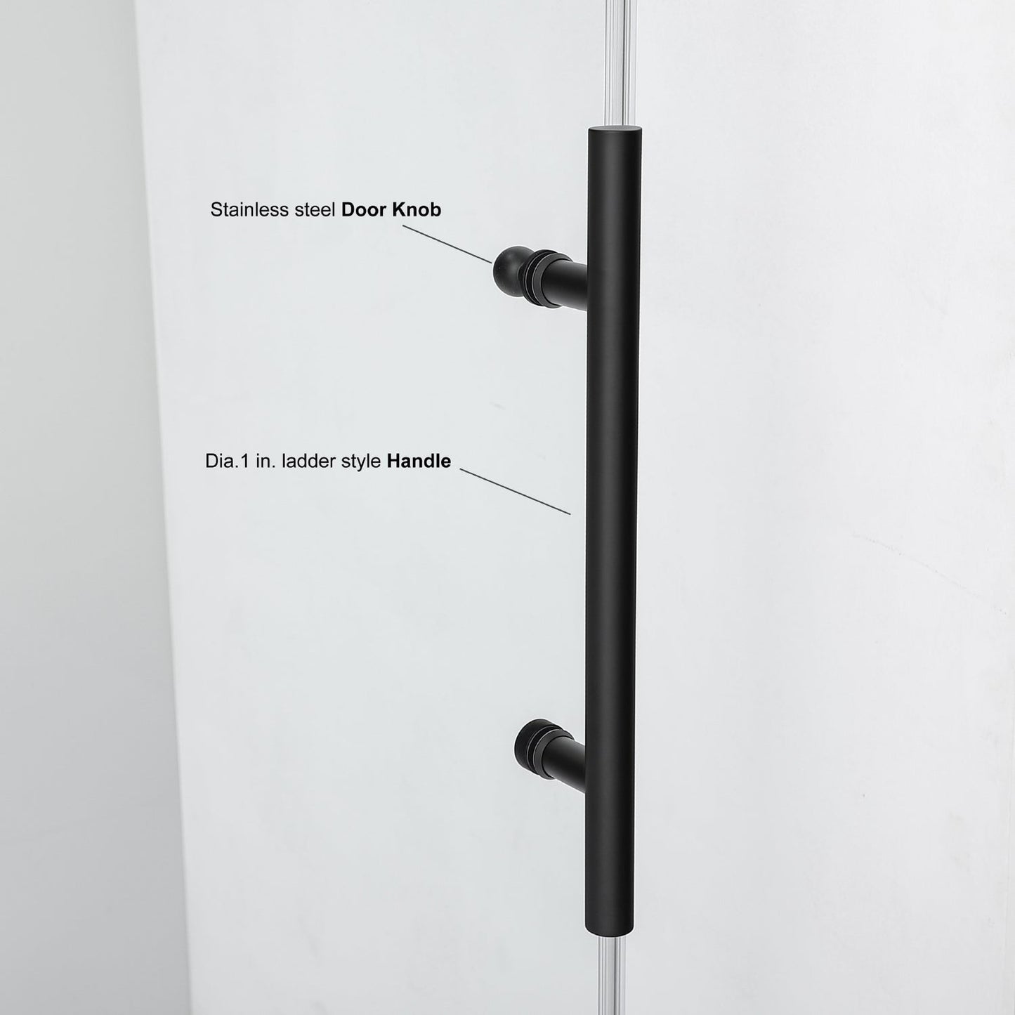 Vinnova Villena 56" x 78" Rectangle Single Sliding Frameless Shower Enclosure in Matte Black Finish