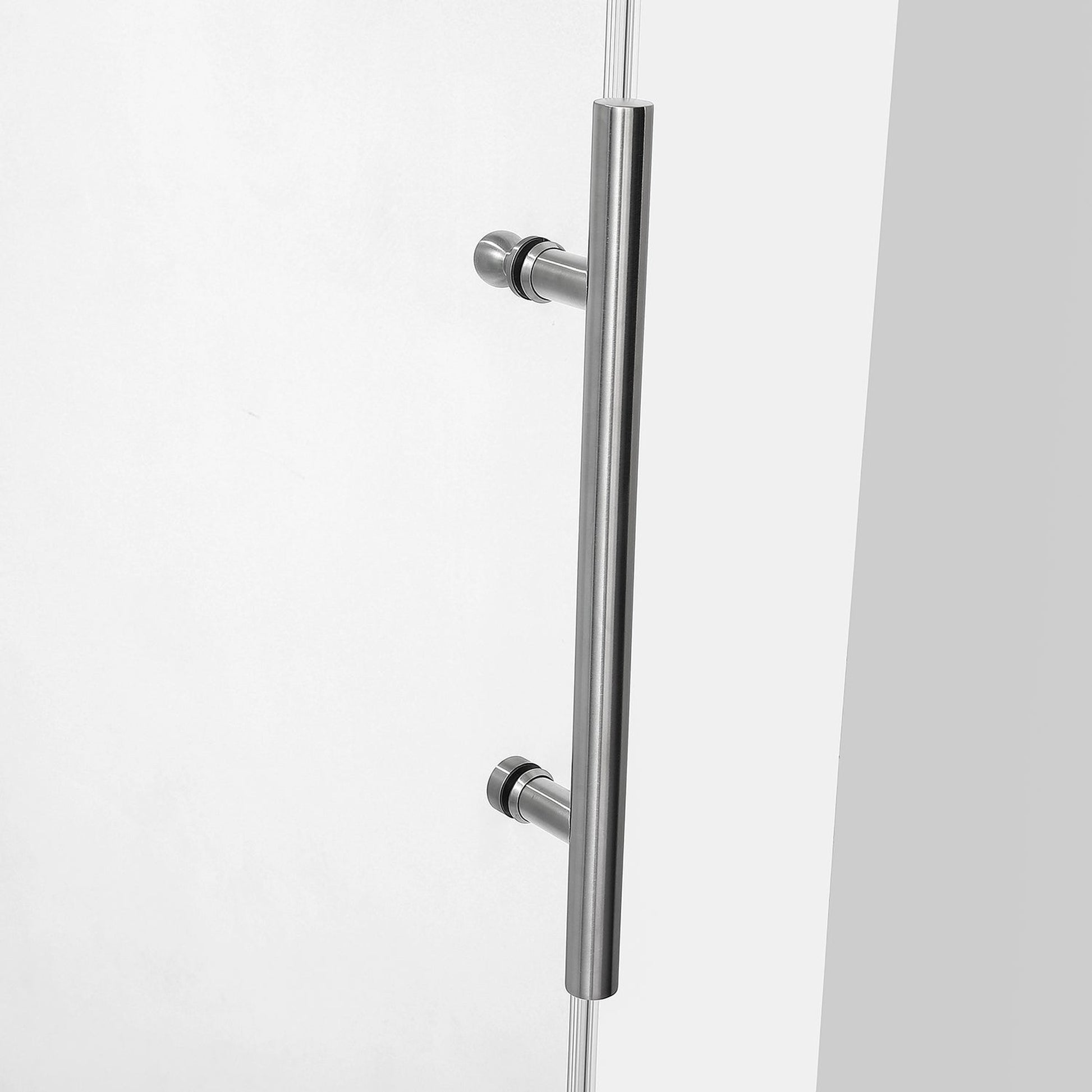 Vinnova Villena 56" x 78" Single Sliding Frameless Shower Door in Brushed Nickel Finish