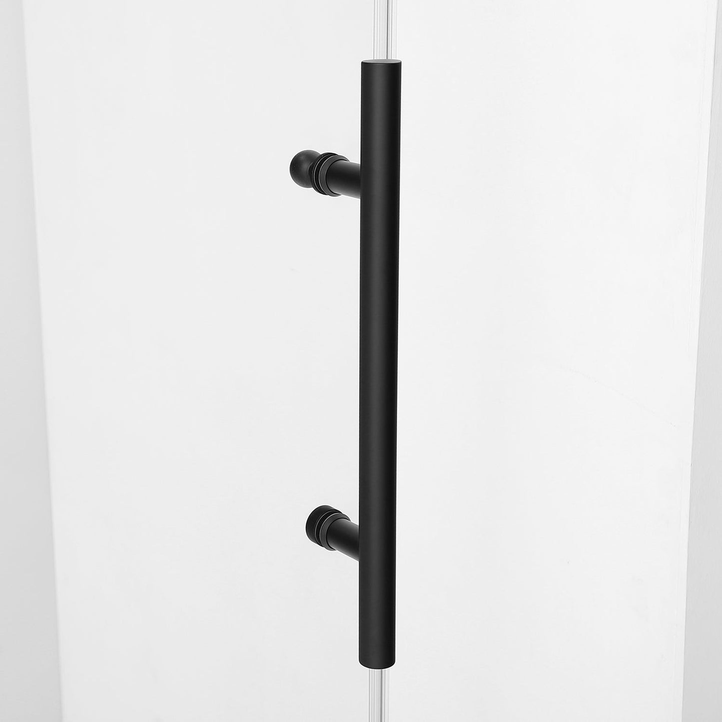 Vinnova Villena 56" x 78" Single Sliding Frameless Shower Door in Matte Black Finish