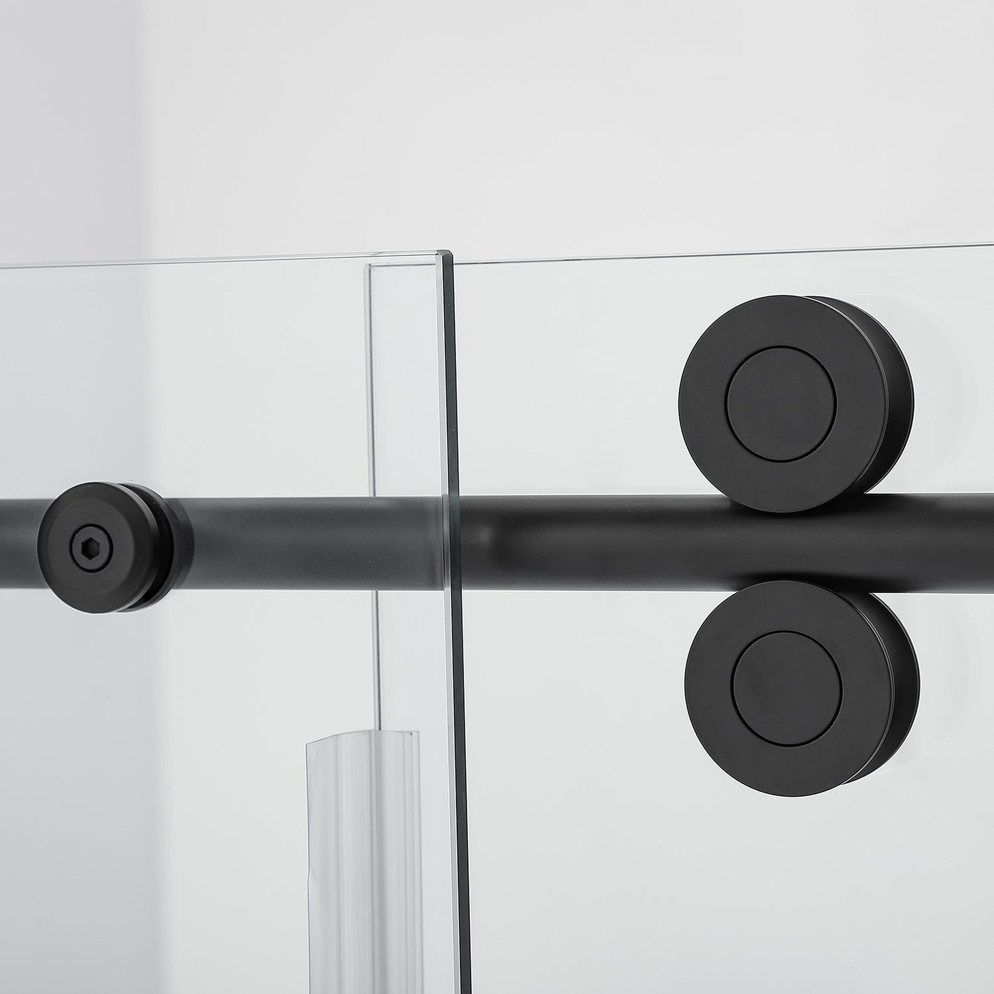 Vinnova Villena 56" x 78" Single Sliding Frameless Shower Door in Matte Black Finish