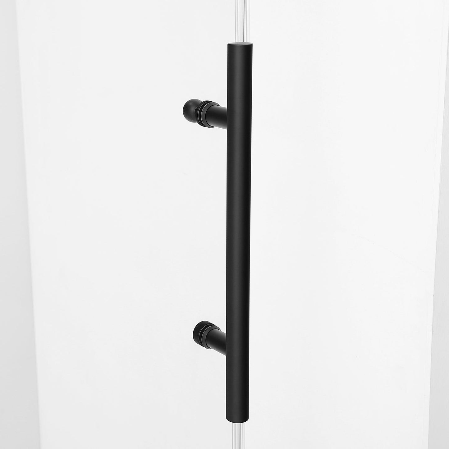 Vinnova Villena 60" x 58" Single Sliding Frameless Tub Door in Matte Black Finish