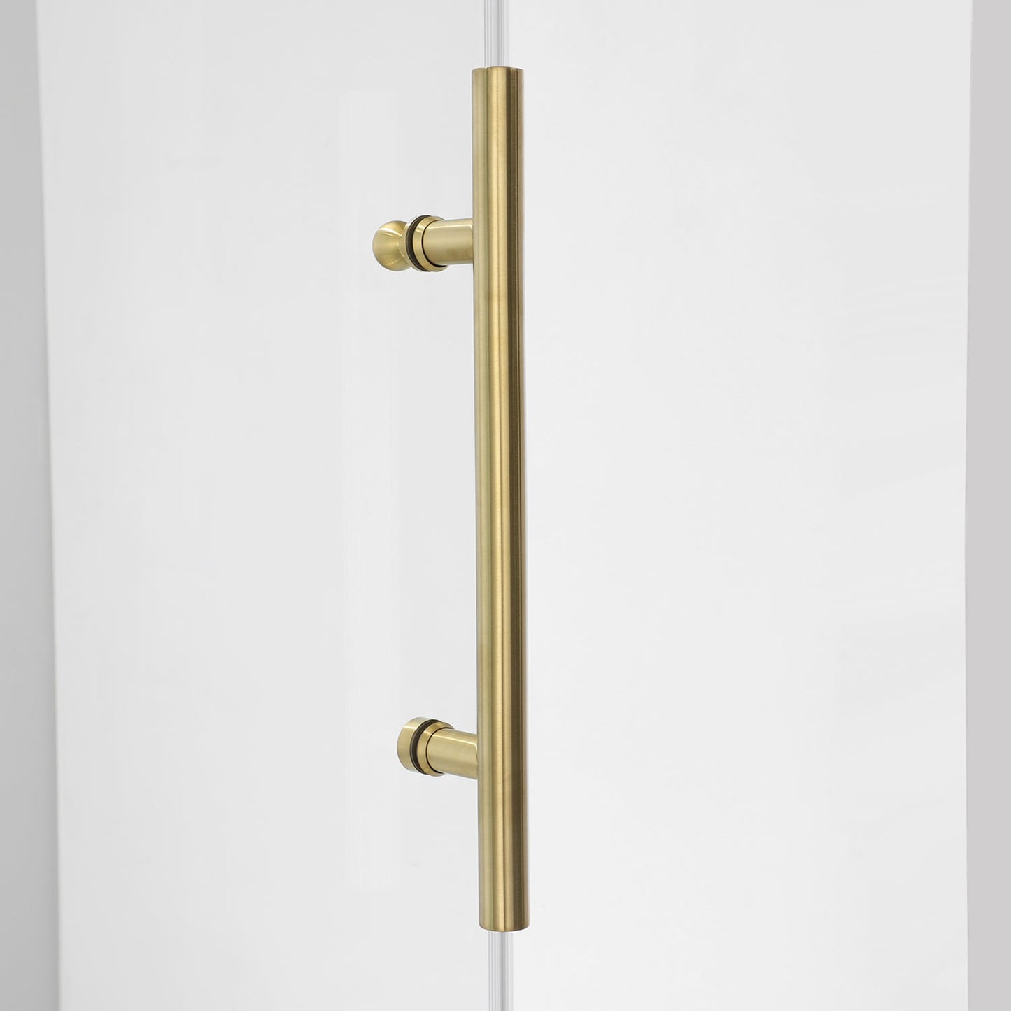 Vinnova Villena 64" x 78" Rectangle Single Sliding Frameless Shower Enclosure in Brushed Gold Finish