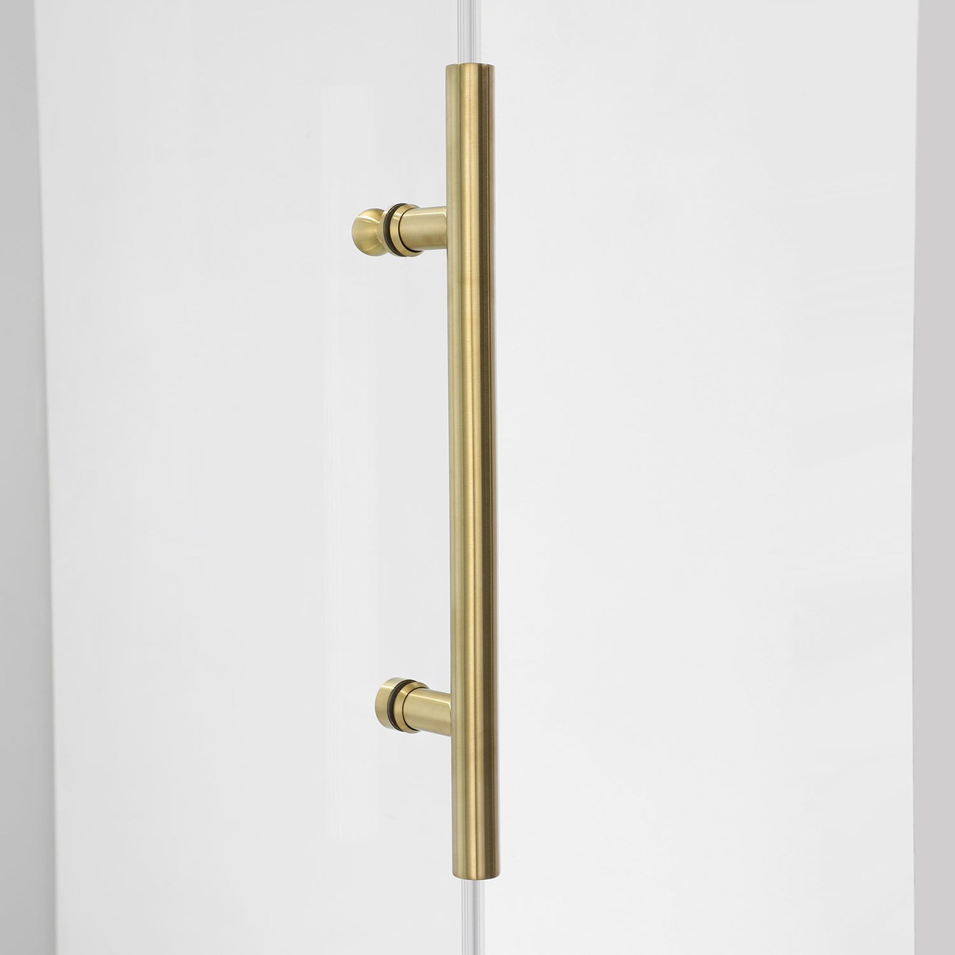 Vinnova Villena 64" x 78" Rectangle Single Sliding Frameless Shower Enclosure in Brushed Gold Finish