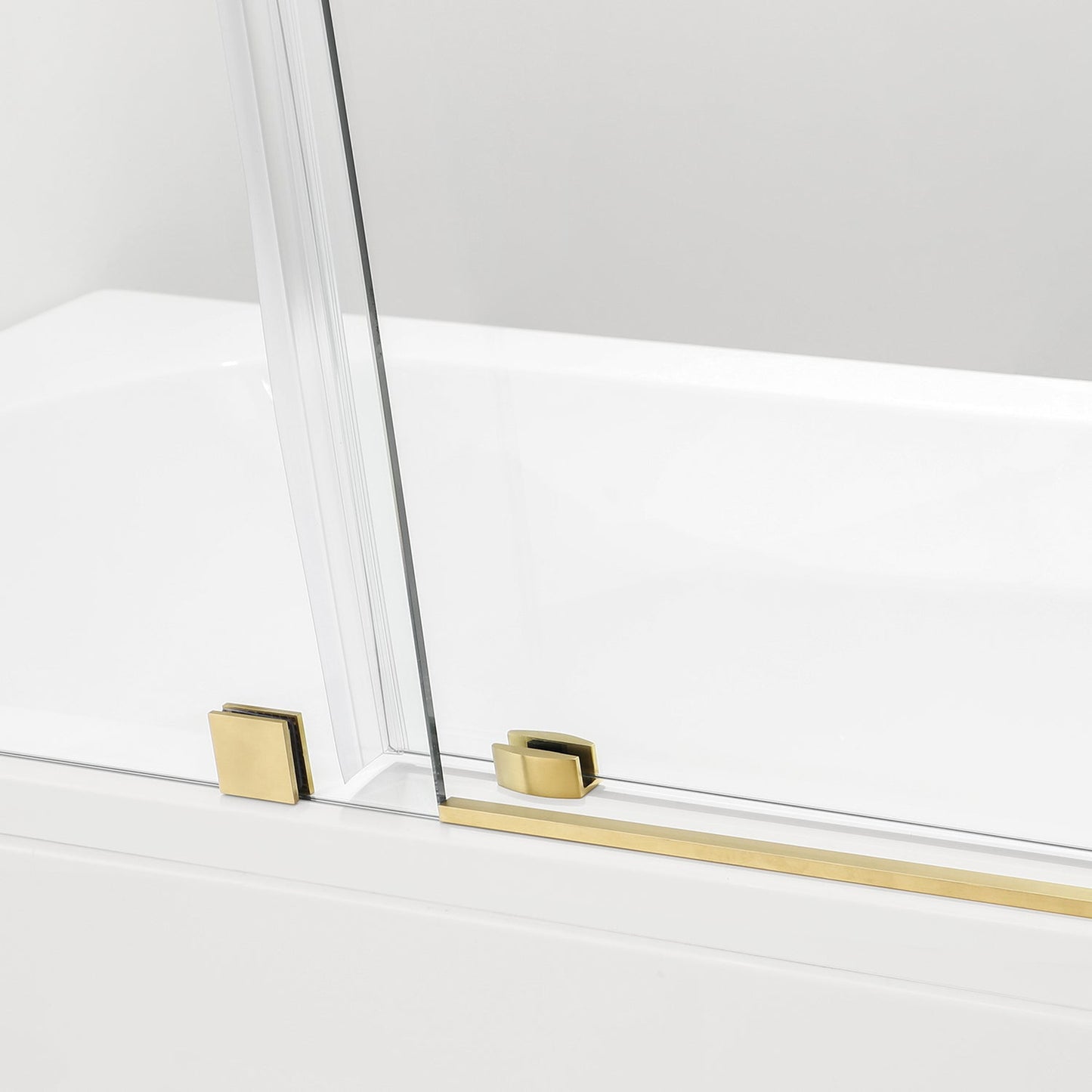 Vinnova Villena 64" x 78" Single Sliding Frameless Shower Door in Brushed Gold Finish
