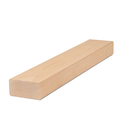 PROSAUNAS Alder 2" x 3" x 10' Natural Alder Wood Smooth 4 Sides, Eased Edges, Square-Edge Hidden Profile Sauna Bench Material