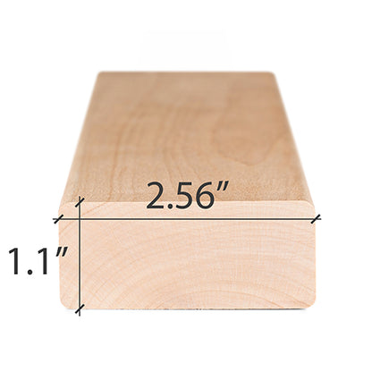 PROSAUNAS Alder 2" x 3" x 10' Natural Alder Wood Smooth 4 Sides, Eased Edges, Square-Edge Hidden Profile Sauna Bench Material