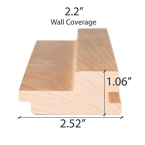 PROSAUNAS Alder Grace 2" x 3" x 8' Natural Alder Wood Tongue & Groove, Large Gap Sauna Wall Paneling