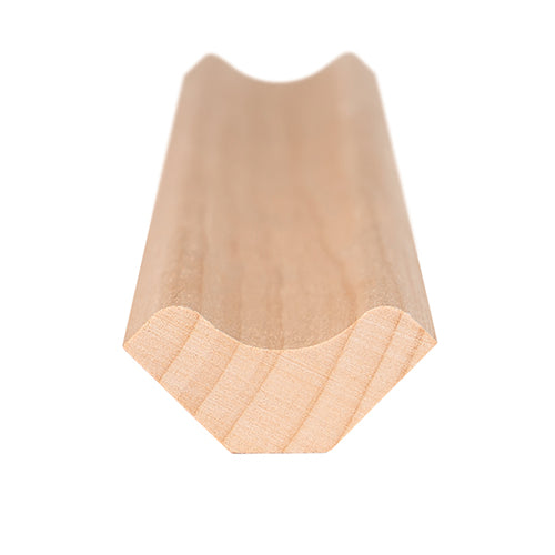 PROSAUNAS Alder 1" x 2" x 1' Natural Alder Wood SI Profile Inside Corner Trim Angle Moulding