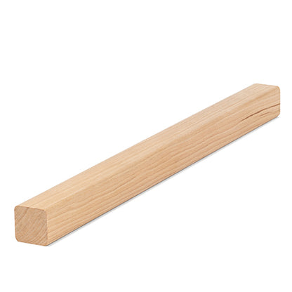 PROSAUNAS Alder 1" x 1" x 1' Natural Alder Wood Smooth 4 Sides, Eased Edges, Square-Edge Hidden Profile Trim Moulding