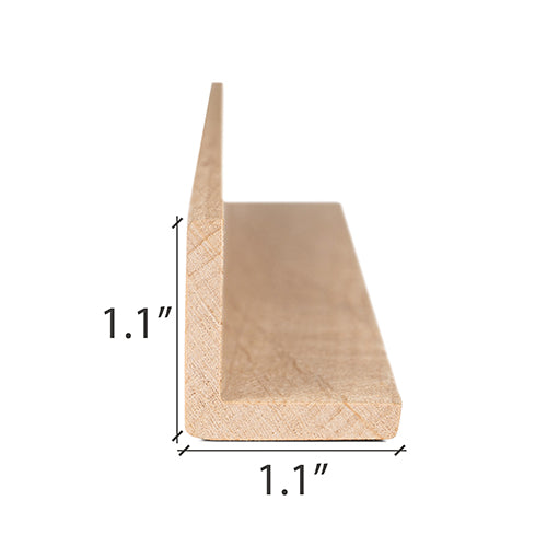 PROSAUNAS Alder 2" x 2" x 8' Natural Alder Wood VA Profile Outside Corner Trim Angle Moulding