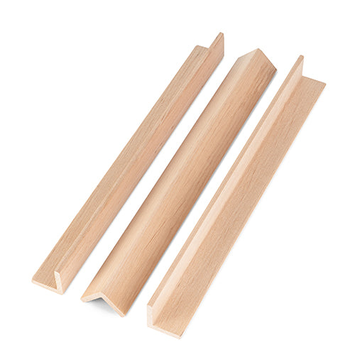 PROSAUNAS Alder 2" x 2" x 1' Natural Alder Wood VA Profile Outside Corner Trim Angle Moulding