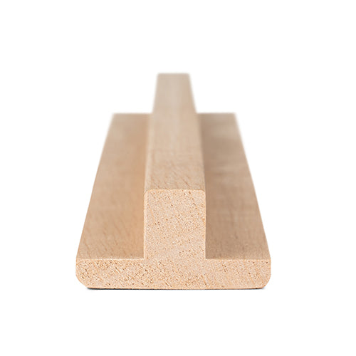 PROSAUNAS Alder 1" x 2" x 1' Natural Alder Wood T- Moulding Trim Moulding