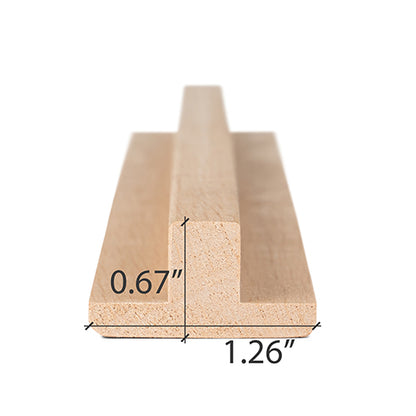 PROSAUNAS Alder 1" x 2" x 8' Natural Alder Wood T- Moulding Trim Moulding