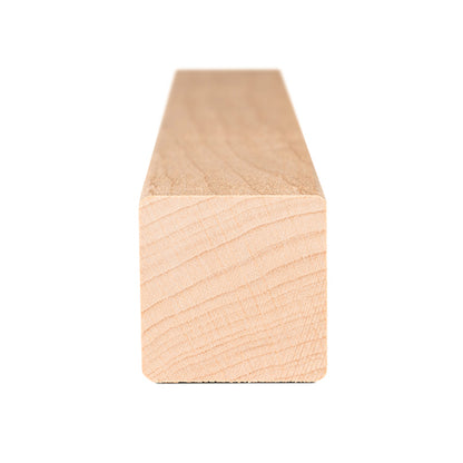 PROSAUNAS Alder 2" x 2" (28mm x 28mm) 10' Natural Alder Wood Smooth 4 Sides, Eased Edges, Square-Edge Hidden Profile Trim Moulding