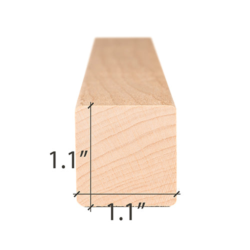 PROSAUNAS Alder 2" x 2" (28mm x 28mm) 10' Natural Alder Wood Smooth 4 Sides, Eased Edges, Square-Edge Hidden Profile Trim Moulding