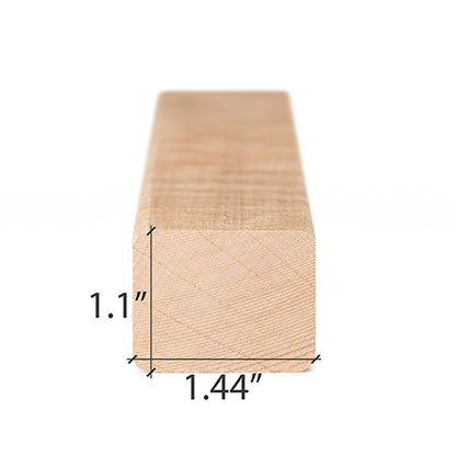 PROSAUNAS Alder 2" x 2" (28mm x 36mm) 1' Natural Alder Wood Smooth 4 Sides, Eased Edges, Square-Edge Hidden Profile Trim Moulding