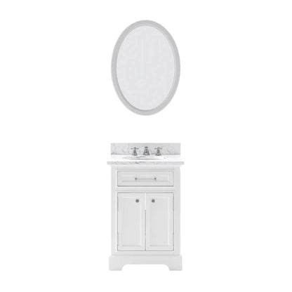 Water Creation 24 Inch Cashmere Grey Single Sink Bathroom Vanity With Matching Framed Mirror From The Derby Collection