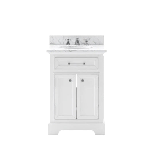 Water Creation 24 Inch Pure White Single Sink Bathroom Vanity With Faucet From The Derby Collection