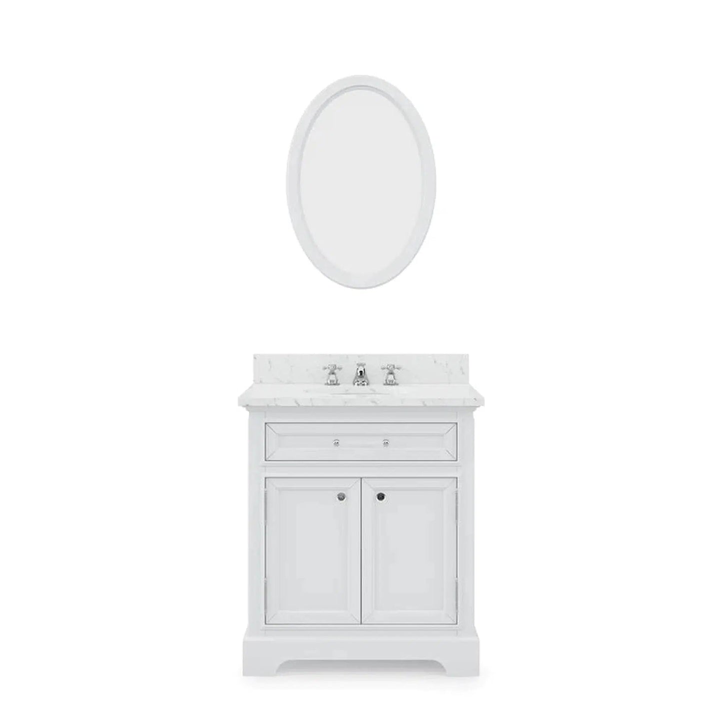 Water Creation 30 Inch Cashmere Grey Single Sink Bathroom Vanity With Faucet From The Derby Collection