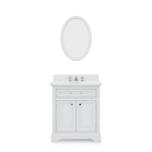 Water Creation 30 Inch Pure White Single Sink Bathroom Vanity From The Derby Collection