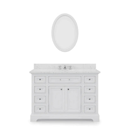 Water Creation 48 Inch Cashmere Grey Single Sink Bathroom Vanity With Matching Framed Mirror From The Derby Collection