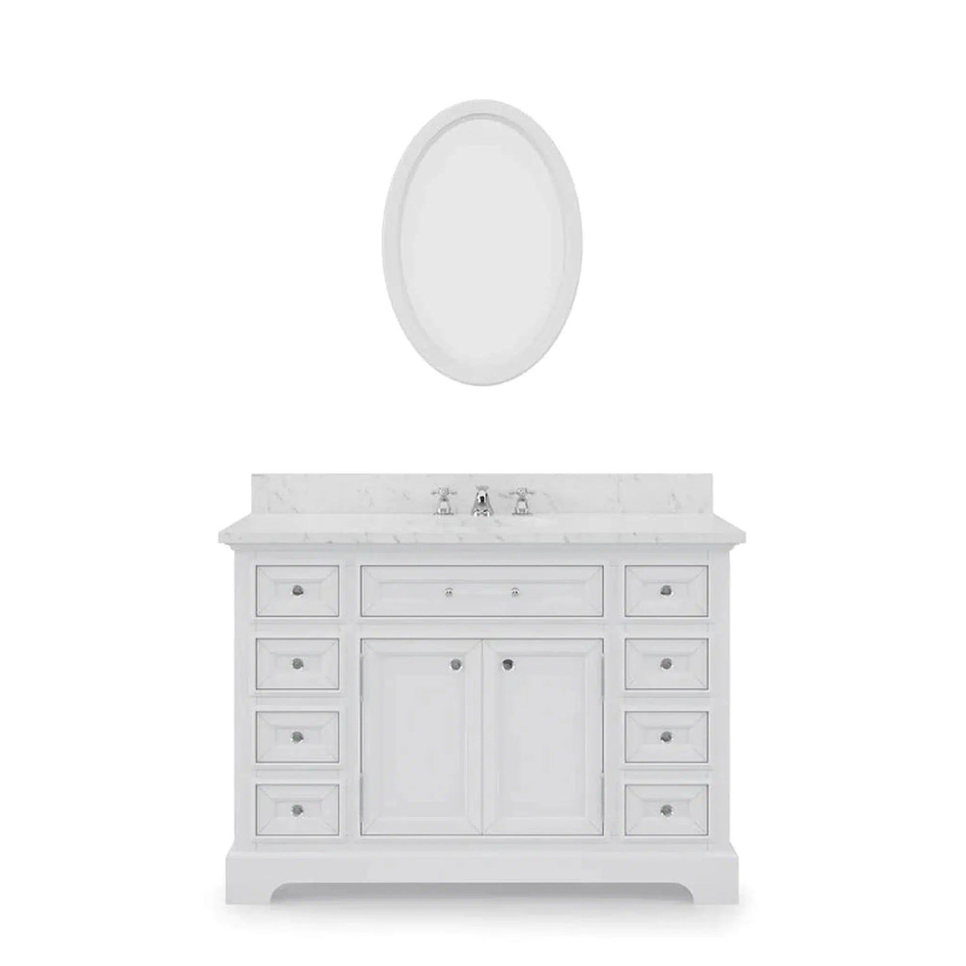 Water Creation 48 Inch Pure White Single Sink Bathroom Vanity With Faucet From The Derby Collection