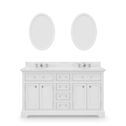 Water Creation 60 Inch Cashmere Grey Double Sink Bathroom Vanity With Faucet From The Derby Collection