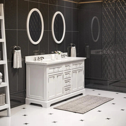 Water Creation 60 Inch Cashmere Grey Double Sink Bathroom Vanity With Matching Framed Mirrors From The Derby Collection