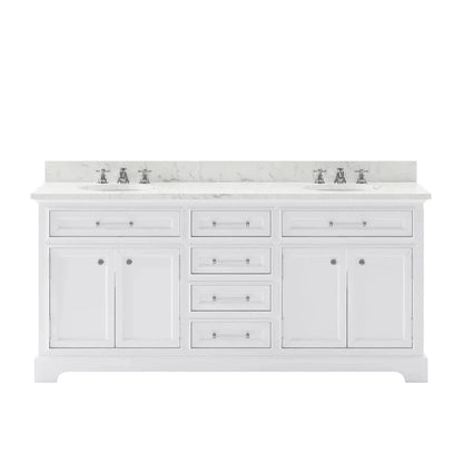 Water Creation 72 Inch Cashmere Grey Double Sink Bathroom Vanity With Faucet From The Derby Collection