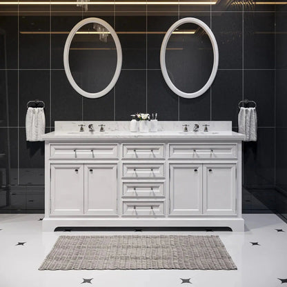 Water Creation 72 Inch Cashmere Grey Double Sink Bathroom Vanity With Matching Framed Mirrors And Faucets From The Derby Collection