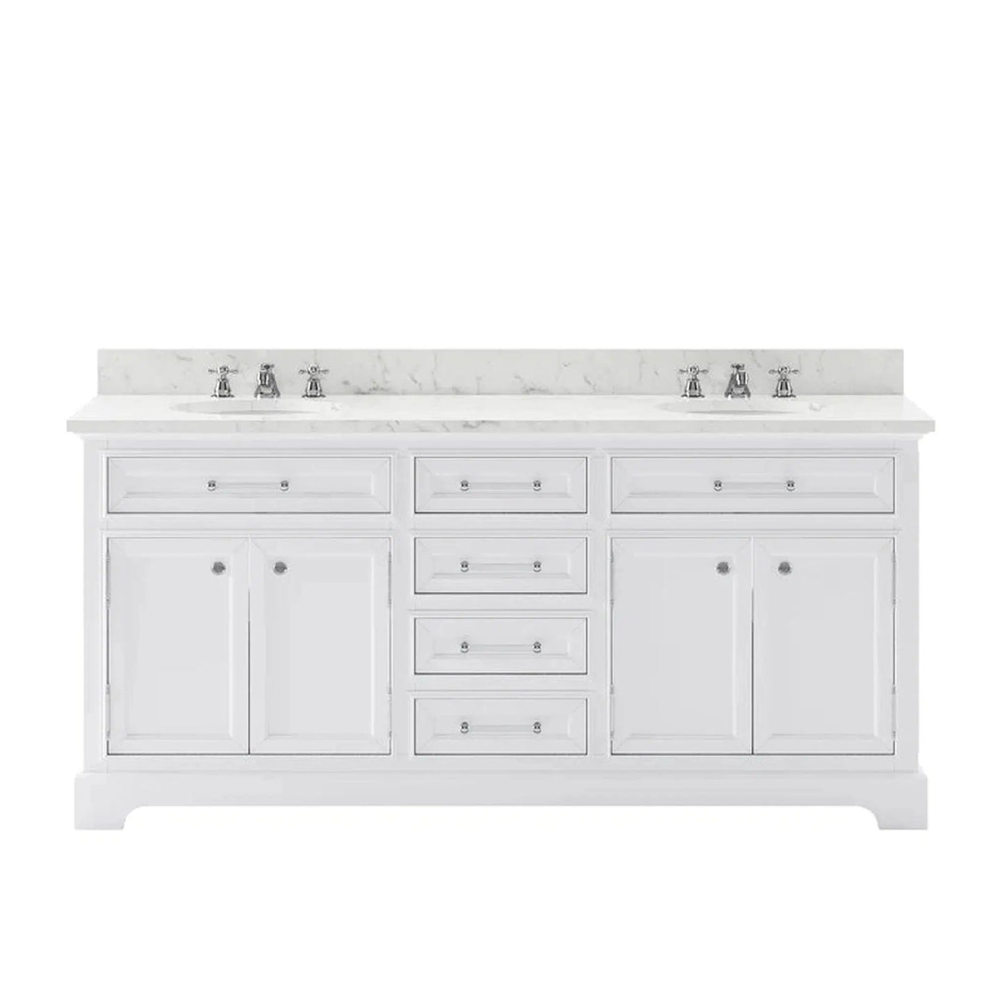 Water Creation 72 Inch Pure White Double Sink Bathroom Vanity From The Derby Collection