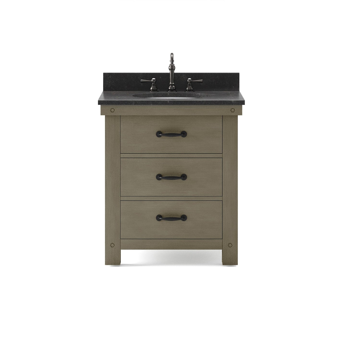 Water Creation Aberdeen 30" Grizzle Grey Single Sink Bathroom Vanity With Blue Limestone Counter Top