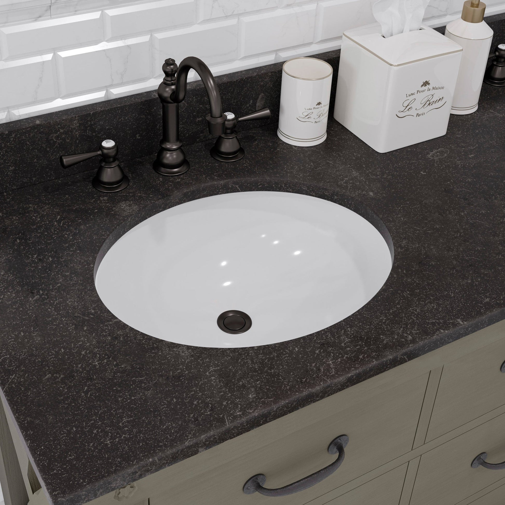 Water Creation Aberdeen 60" Grizzle Grey Double Sink Bathroom Vanity With Faucets With Blue Limestone Counter Top