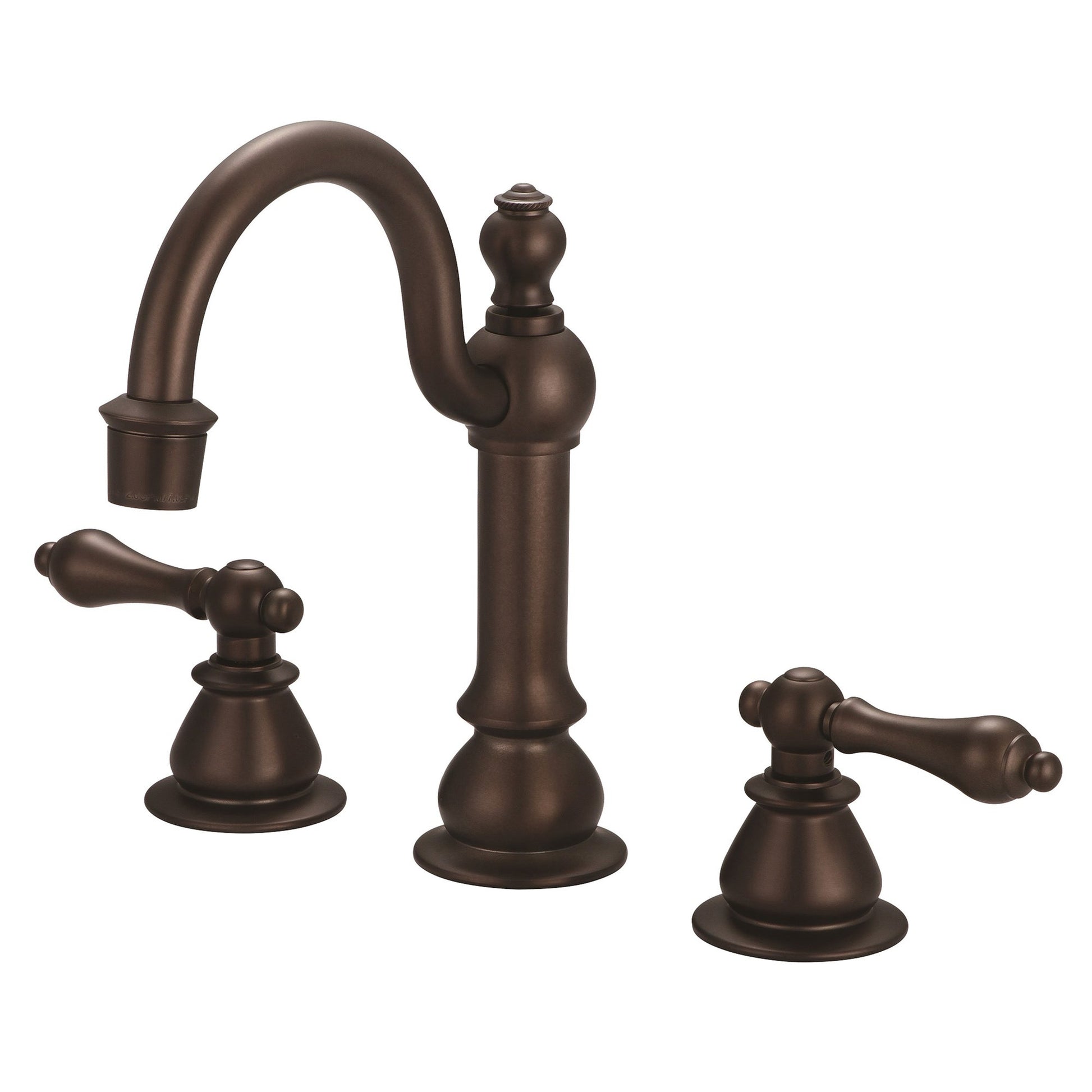 Water Creation American 20th Century Classic Widespread Lavatory F2-0012 8" Brown Solid Brass Faucet With Pop-Up Drain And Metal Lever Handles