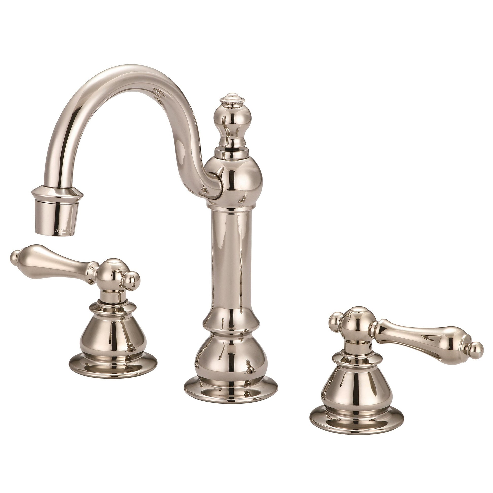 Water Creation American 20th Century Classic Widespread Lavatory F2-0012 8" Ivory Solid Brass Faucet With Pop-Up Drain And Metal Lever Handles