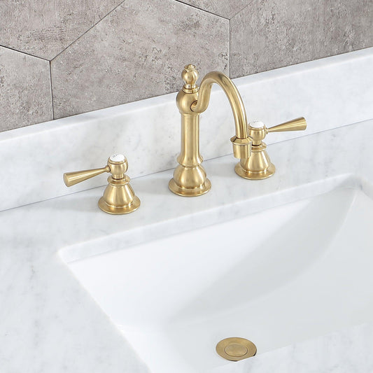 Water Creation American 20th Century Classic Widespread Lavatory F2-0012 8" Yellow Solid Brass Faucet