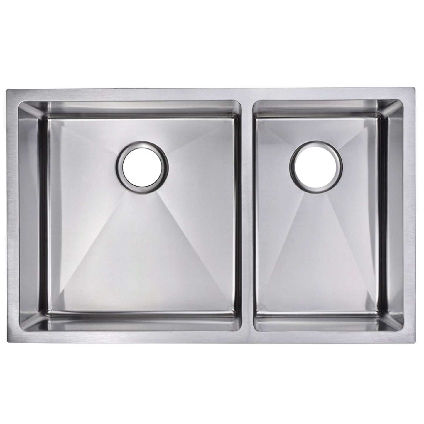 Water Creation Corner Radius 60/40 Double Bowl Stainless Steel Hand Made Undermount 33 Inch X 20 Inch Sink