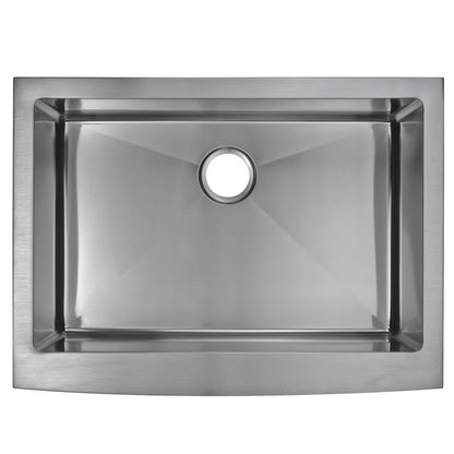 Water Creation Corner Radius Single Bowl Stainless Steel Hand Made Apron Front 30 Inch X 22 Inch Sink