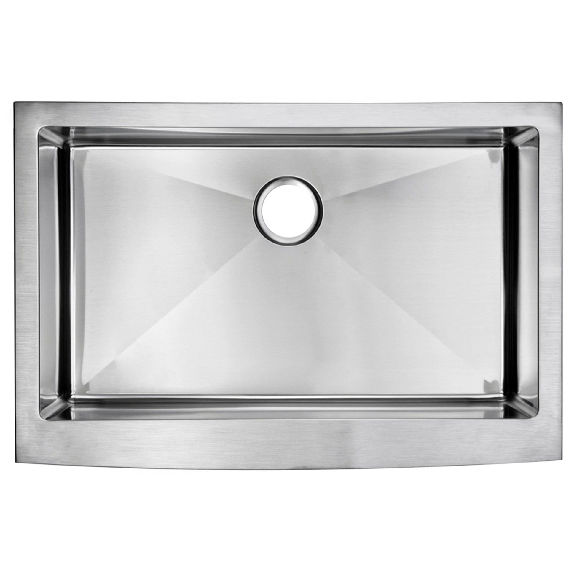 Water Creation Corner Radius Single Bowl Stainless Steel Hand Made Apron Front 33 Inch X 22 Inch Sink