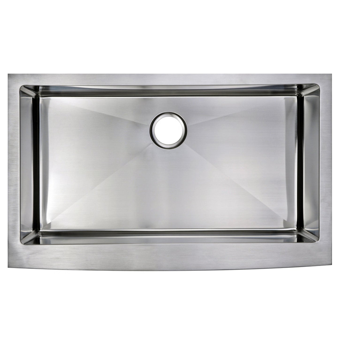 Water Creation Corner Radius Single Bowl Stainless Steel Hand Made Apron Front 36 Inch X 22 Inch Sink