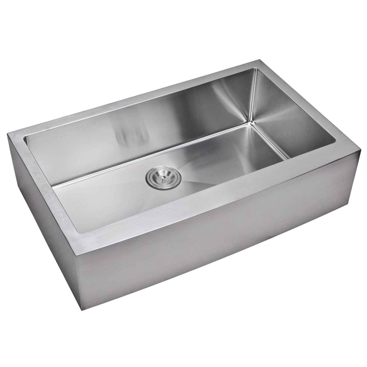 Water Creation Corner Radius Single Bowl Stainless Steel Hand Made Apron Front 36 Inch X 22 Inch Sink