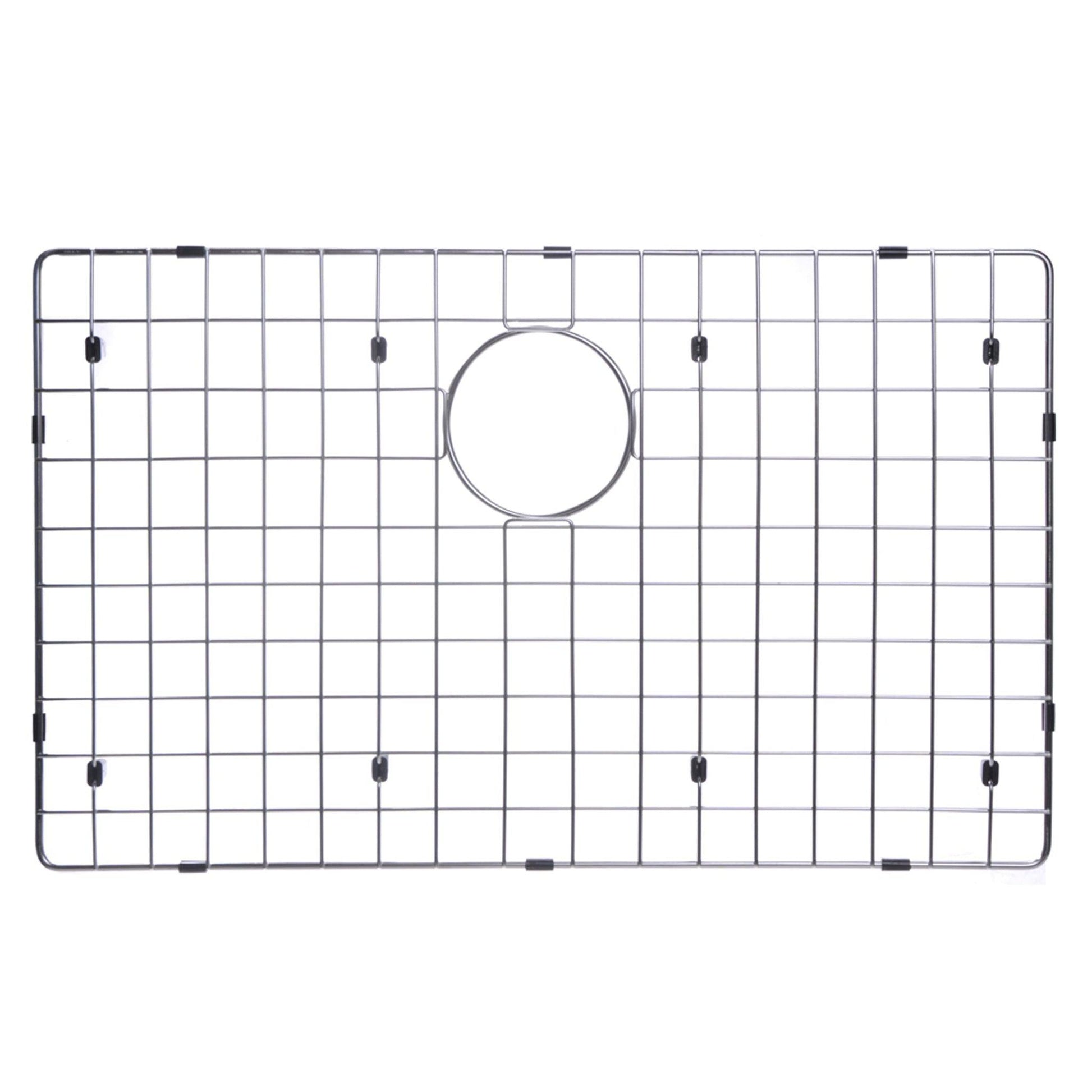 Water Creation Corner Radius Single Bowl Stainless Steel Hand Made Undermount 30 Inch X 19 Inch Sink With Drain, Strainer, And Bottom Grid