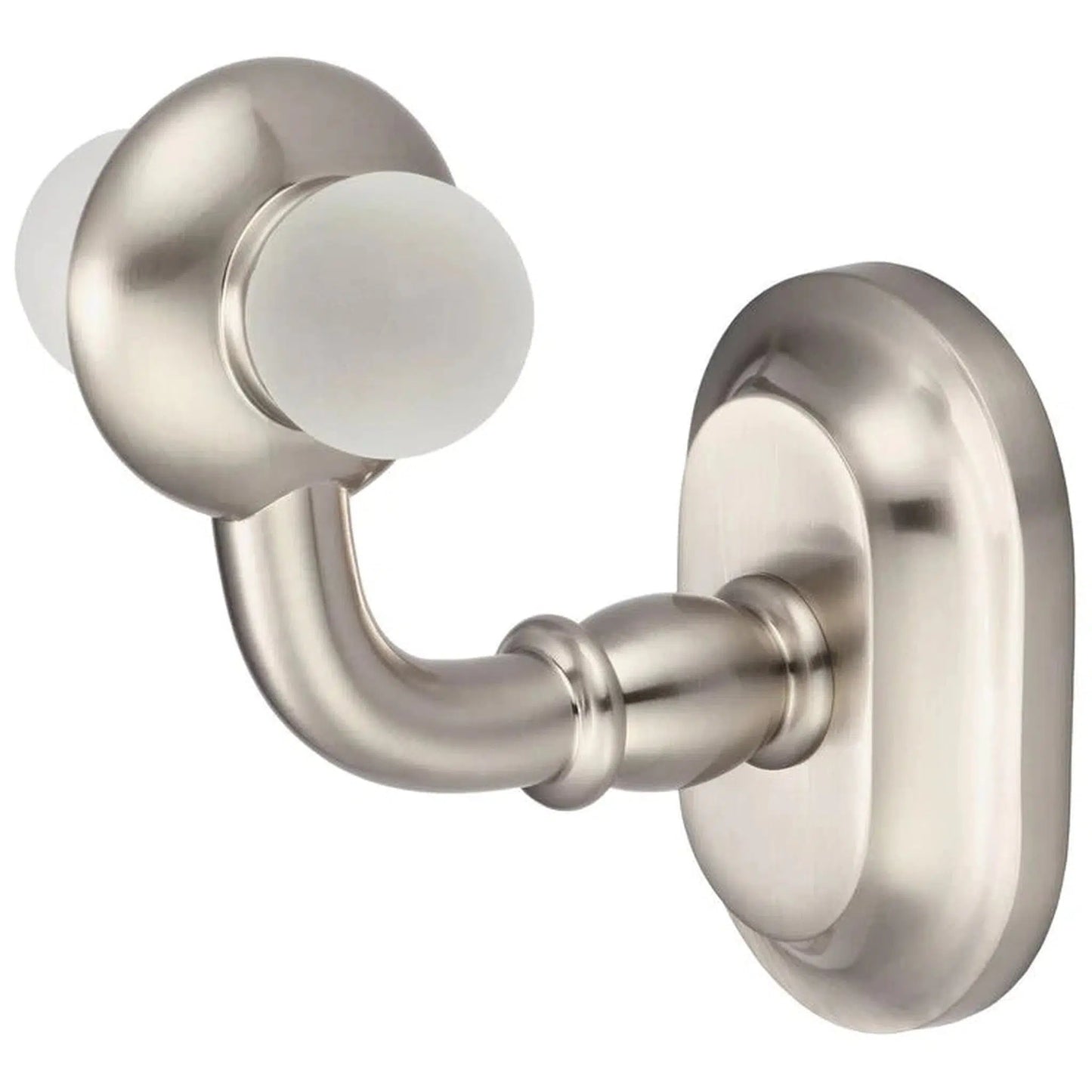 Water Creation Elegant Matching Glass Series Robe Hooks in Brushed Nickel Finish