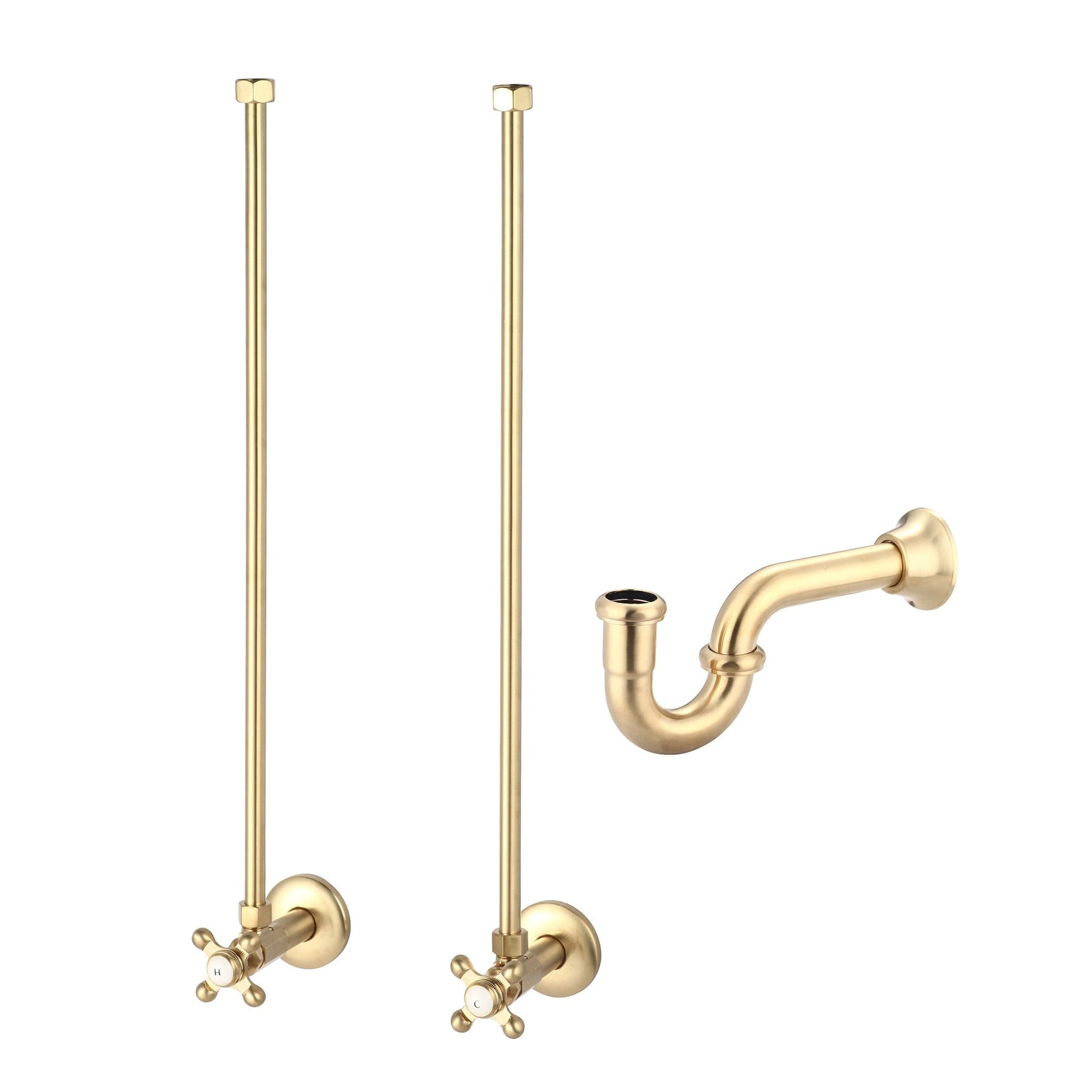 Water Creation Embassy 30" Wide Single Wash Stand and P-Trap included in Satin Gold Finish