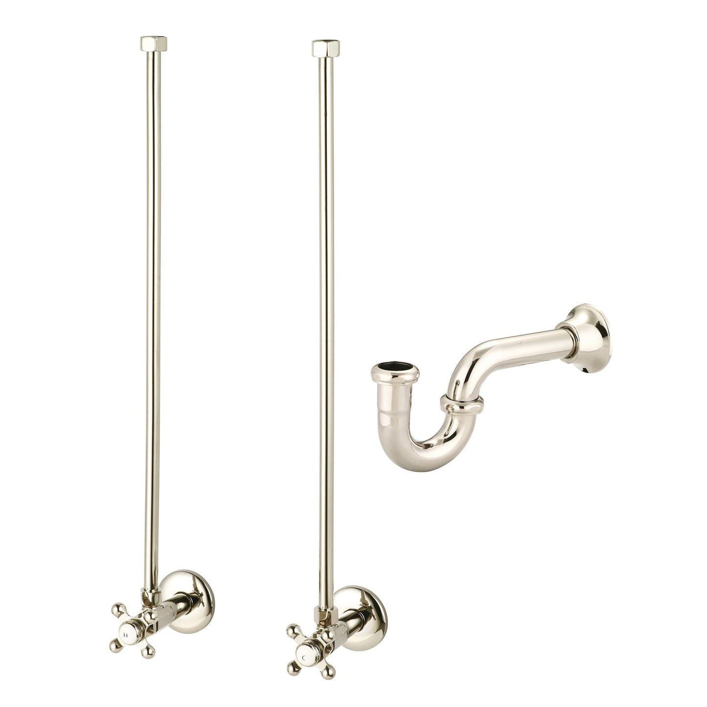 Water Creation Embassy 72" Wide Double Wash Stand and P-Trap included in Polished Nickel (PVD) Finish