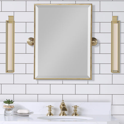 Water Creation Empire 18" x 24" Metal Retangular Mirror In Gold Finish