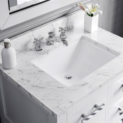 Water Creation Madalyn 30" Pure White Single Sink Bathroom Vanity With Faucet