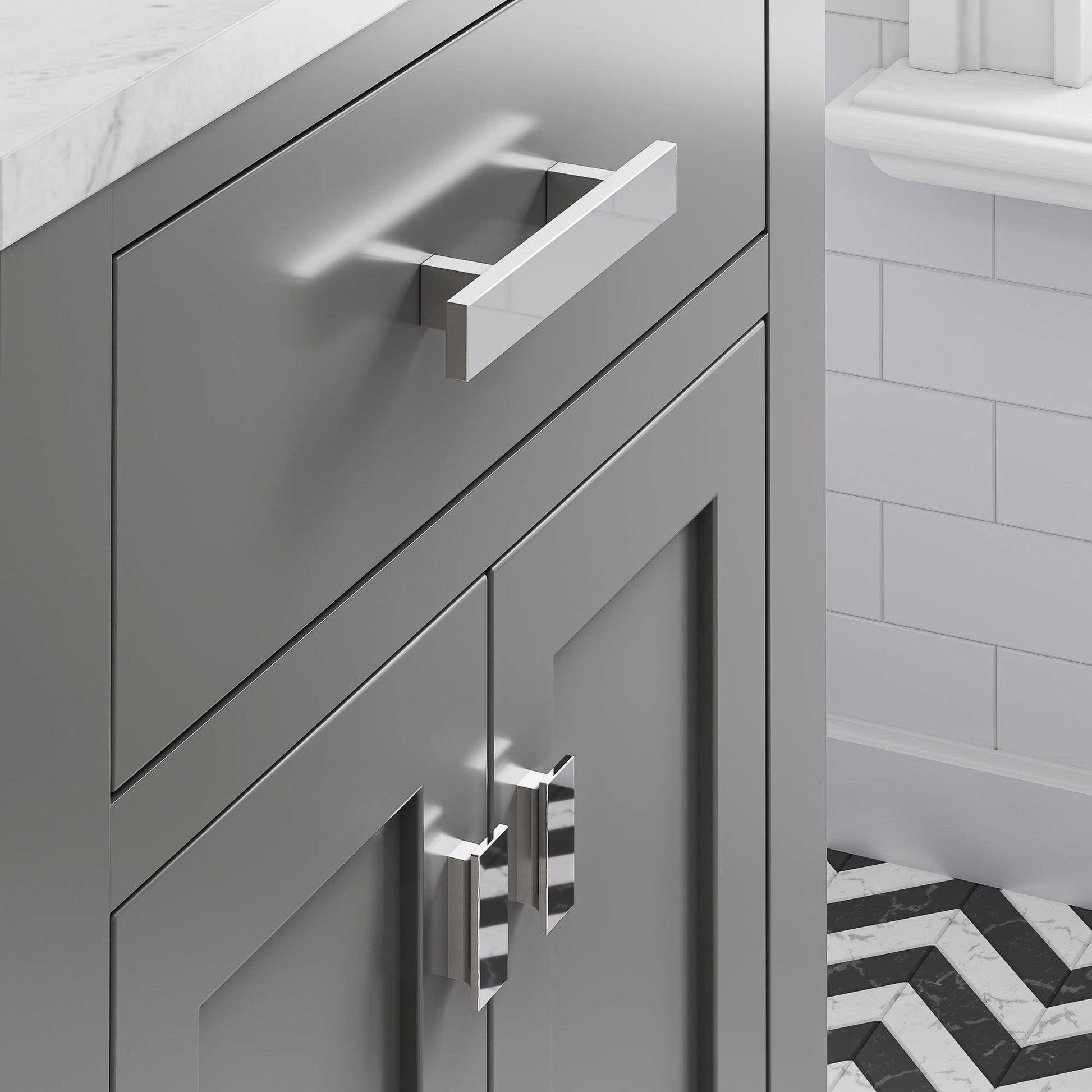 Water Creation Madison 24" Cashmere Grey Single Sink Bathroom Vanity With Matching Framed Mirror And Faucet